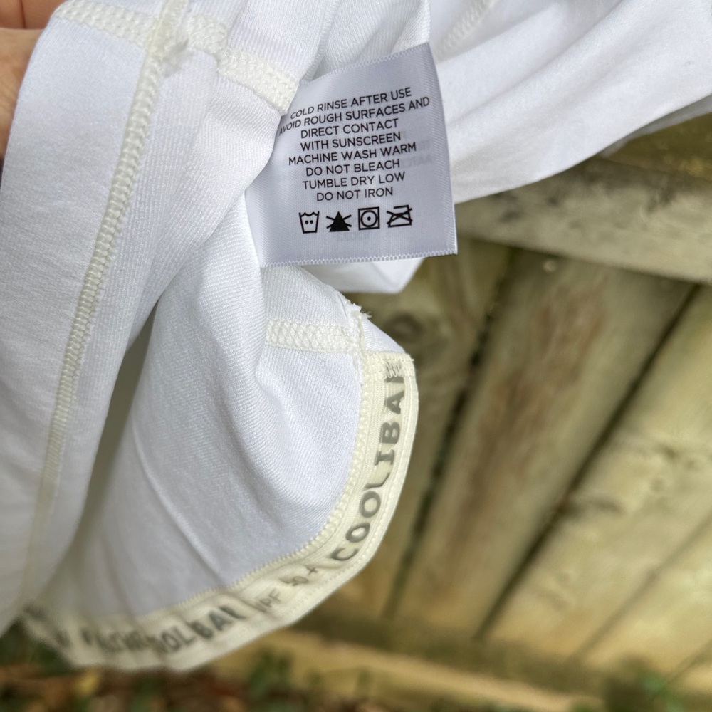 Coolibar HighTide Short Sleeve Swim Shirt 03272 white 14 16 L - Picture 9 of 11